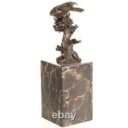 Bronze Bird Sculpture on a Black Marble Base after Milo