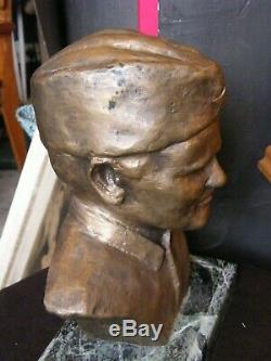 Bronze Bust Of Josip Broz Tito Yugoslavia 1892 1980 Marble Base Signed Jokan