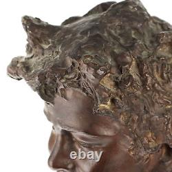 Bronze Bust Signed by Vincenzo Cinque, Italy, 20th Century