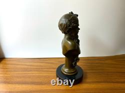 Bronze Bust of Bacchus on a Marble Base after Henry Dumaige