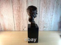 Bronze Bust of Caesar Augustus on a Black Marble Base after Milo