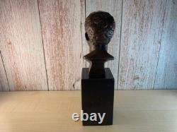 Bronze Bust of Caesar Augustus on a Black Marble Base after Milo