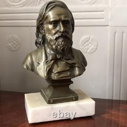 Bronze Bust on Marble P. Dupont Lyon Decor Clock or Pendulum French Antique