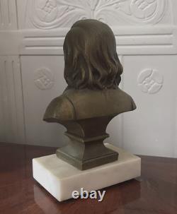 Bronze Bust on Marble P. Dupont Lyon Decor Clock or Pendulum French Antique
