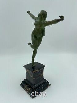 Bronze Dancer By Morante Art Deco 1930 Marble Woman A La Chevelure H3719