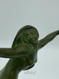Bronze Dancer By Morante Art Deco 1930 Marble Woman A La Chevelure H3719