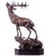 Bronze Deer Sculpture On A Black Marble Base After Milo