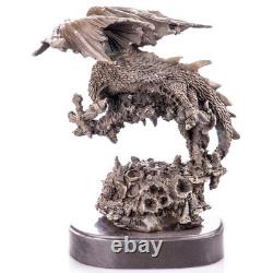 Bronze Dragon Sculpture on a Black Marble Base after Milo