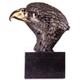 Bronze Eagle Head Statue On Black Marble After Milo