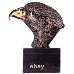 Bronze Eagle Head Statue on Black Marble after Milo