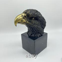 Bronze Eagle Head Statue on Marble Base after Archibald Thorbur
