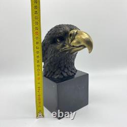 Bronze Eagle Head Statue on Marble Base after Archibald Thorbur