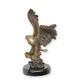 Bronze Eagle Sculpture On A Black Marble Art Deco Base