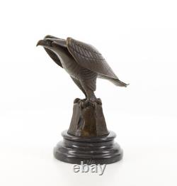 Bronze Eagle Sculpture on a Black Marble Base after Coenraad