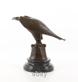 Bronze Eagle Sculpture on a Black Marble Base after Coenraad