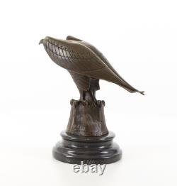 Bronze Eagle Sculpture on a Black Marble Base after Coenraad