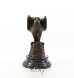 Bronze Eagle Sculpture on a Black Marble Base after Coenraad