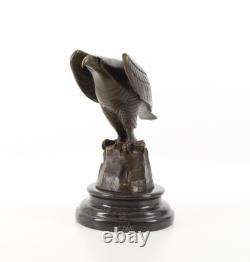 Bronze Eagle Sculpture on a Black Marble Base after Coenraad