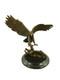 Bronze Eagle Sculpture On A Black Marble Base After Milo