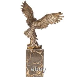 Bronze Eagle Statue on a Black Marble Base after Milo