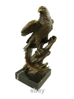 Bronze Eagle Statue on a Black Marble Base after Williams