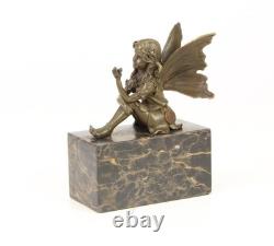 Bronze Elf Sculpture on a Black Marble Base after Milo