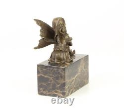 Bronze Elf Sculpture on a Black Marble Base after Milo