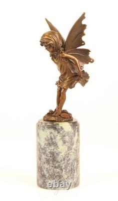 Bronze Elf Sculpture on a Green Marble Base after Milo