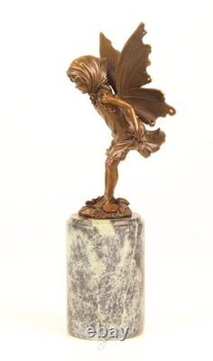Bronze Elf Sculpture on a Green Marble Base after Milo