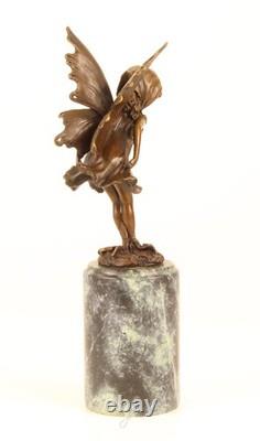 Bronze Elf Sculpture on a Green Marble Base after Milo