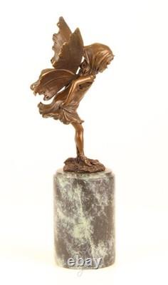 Bronze Elf Sculpture on a Green Marble Base after Milo