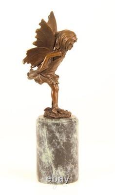 Bronze Elf Sculpture on a Green Marble Base after Milo