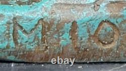 Bronze Fairy Holding Leaf Marble Base Signed by Artist Milo Mythique No.