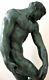 Bronze Figure Adam With Signature Signed Rodin On Base In Marble 6.8 Kg