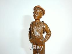 Bronze Figure On Marble Base Signed Um 1900 E. Beck