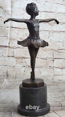 Bronze Fountain Ampère Marble Figurine Girl Ballerina Signed Sculpture Home