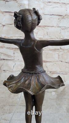 Bronze Fountain Ampère Marble Figurine Girl Ballerina Signed Sculpture Home