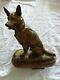 Bronze German Shepherd Signed The Marble Base On Rich