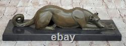 Bronze Greyhound Dog Sculpture Marble Base Signed Cast House Office Decor Art