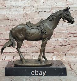 Bronze Horse Sculpture Signed Milo on Marble Base Original Statue