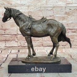 Bronze Horse Sculpture Signed Milo on Marble Base Original Statue