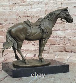 Bronze Horse Sculpture Signed Milo on Marble Base Original Statue