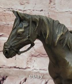 Bronze Horse Sculpture Signed Milo on Marble Base Original Statue