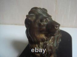 Bronze Lion Signed Barye 1795 1875, 16 CM X 7 CM Marble Support