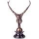 Bronze Male Sculpture On A Black Marble Base After Milo