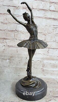 Bronze Marble Fountain Figurine Girl Ballerina Signed Sculpture Opener