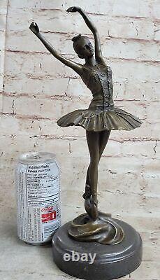 Bronze Marble Fountain Figurine Girl Ballerina Signed Sculpture Opener