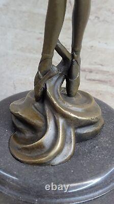 Bronze Marble Fountain Figurine Girl Ballerina Signed Sculpture Opener