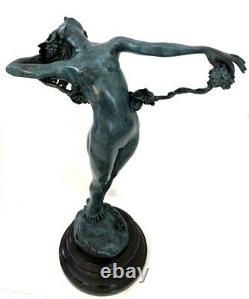 Bronze Nu The Vine Signed H. Frishmuth On Base In Marble Made In Hand