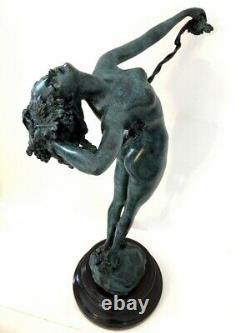 Bronze Nu The Vine Signed H. Frishmuth On Base In Marble Made In Hand